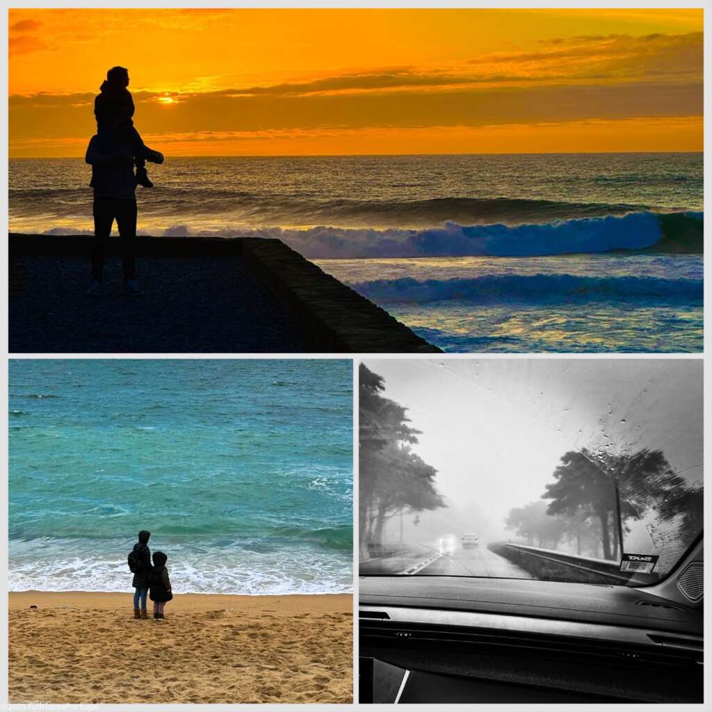 Portugal when it rains. Ocean, beautiful sky and the beach.