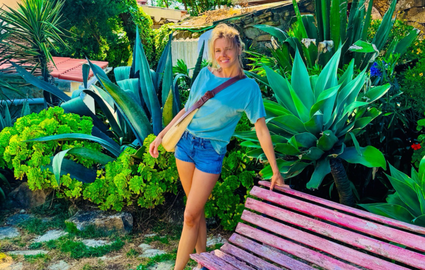 woman in Portugal, windmill