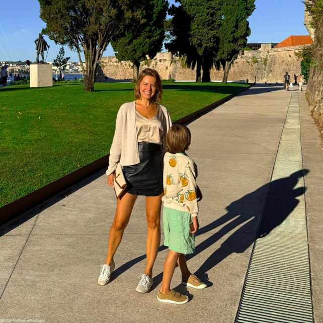 mum and son in Portugal