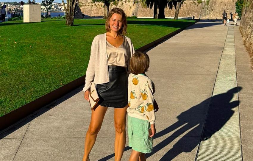 mum and son in Portugal